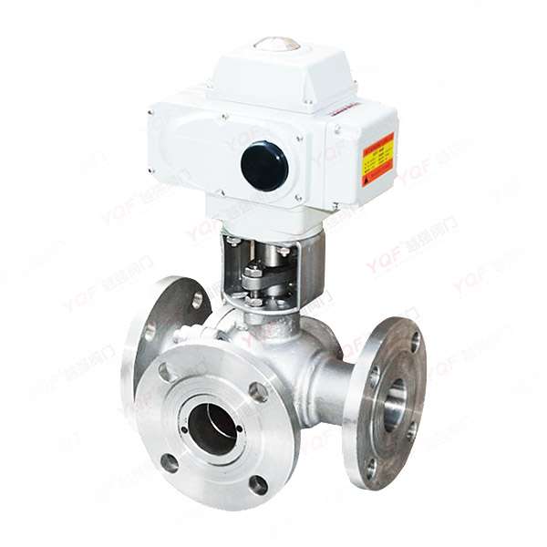 電動三通法蘭球閥